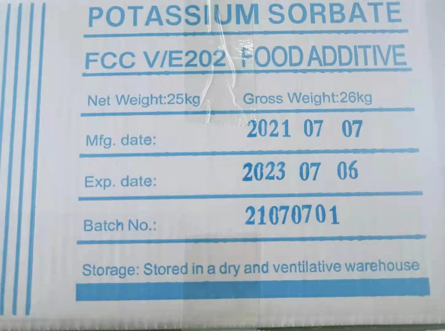 Potassium Sorbate carton